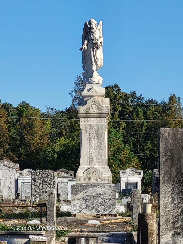 The cleaned Fire Angel monument standing over the Independent No. 2 tomb