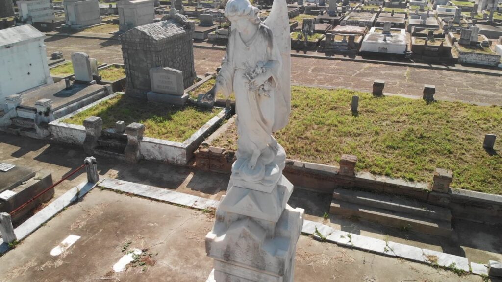 The cleaned Fire Angel statue months after treatment