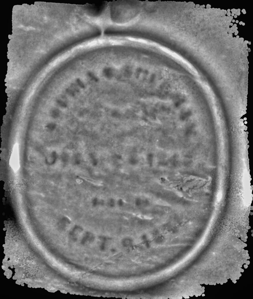 Photogrammetry render showing the recovered inscription